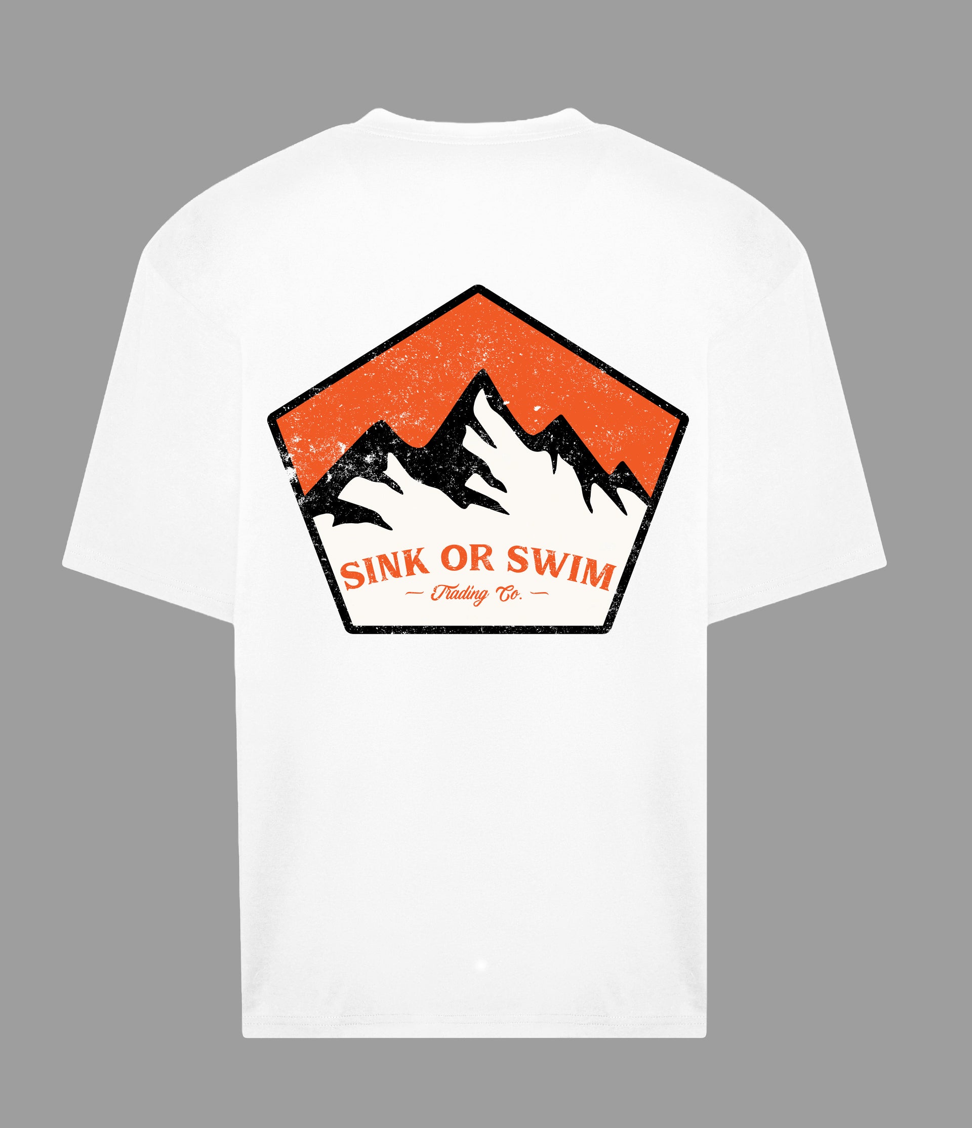 Mountains Badge SS White