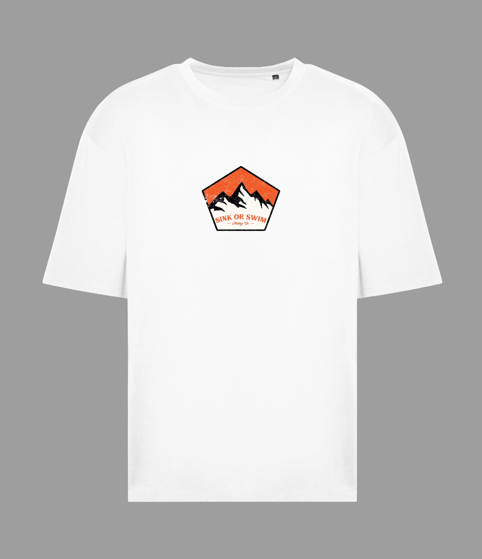 Mountains Badge SS White